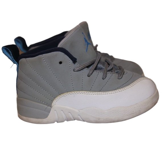 Nike Air Jordan Retro 12 Cool Grey White Sneakers Size 9C Kids Shoes - Picture 6 of 11
